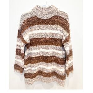 Universal thread brown tan striped sweater